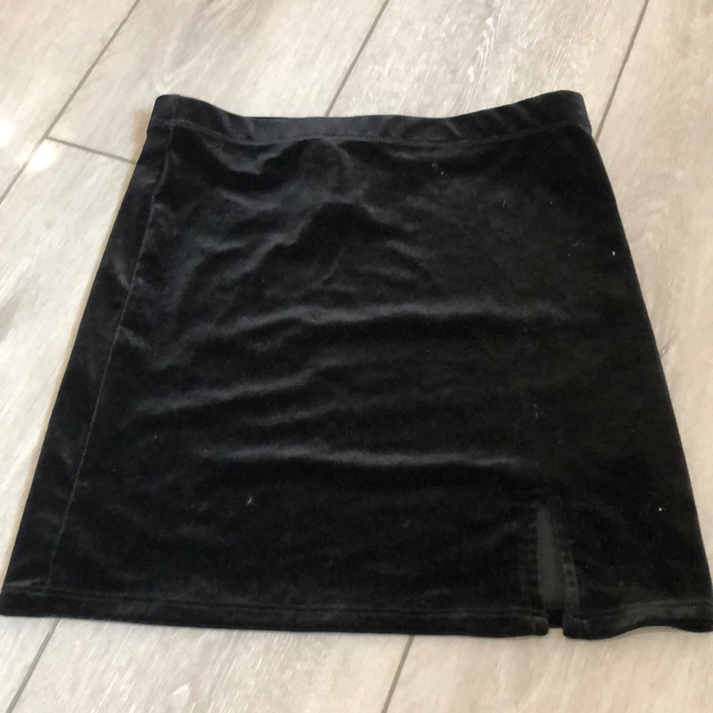 Womens size xs black velvet tight mini skirt